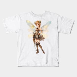 Watercolor Steampunk Fairy Girl #8 Kids T-Shirt